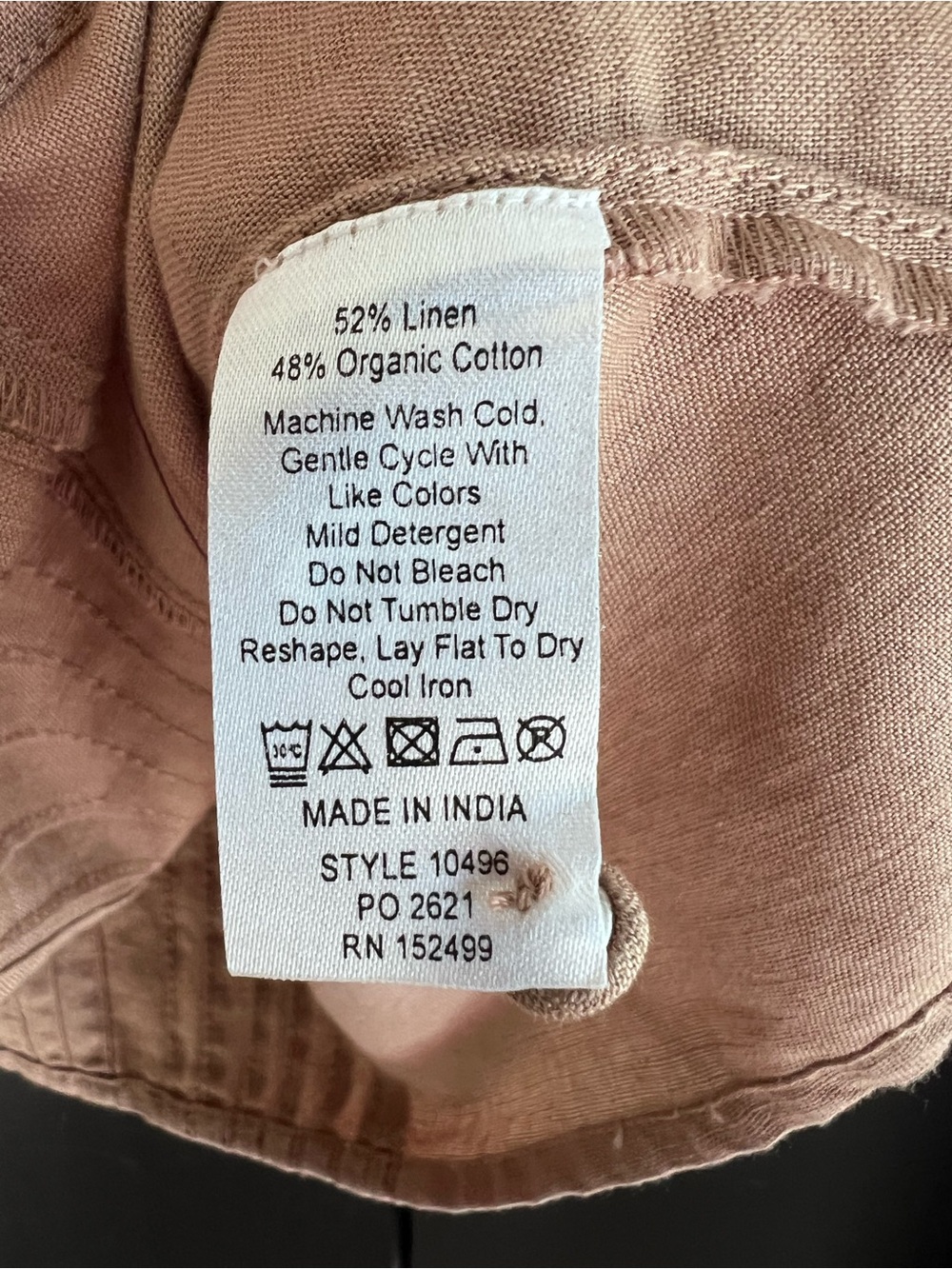 NWT Amour Vert Taupe Linen Button-Front Pintuck Camisole - Picture 9 of 9